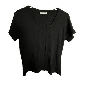 Perfect White Tee Women's size XS T Shirt t-shirt top Black v-neck 100% cotton